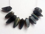 15-20 mm Labradorite Faceted Horn Beads, Labradorite Horn Beads, Blue Fire Fancy