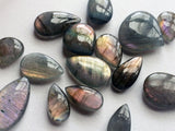16-25mm Labradorite Plain Cabochons, Rare Purple Fire Labradorite Gemstones