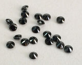 1mm Black Cubic Zirconia, Loose Round Zircon, Faceted Zirconia, Sparkling Black