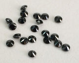 1.5mm Black Round Cubic Zirconia, Loose Round Faceted Sparkling Black CZ Diamond