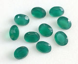 7x9mm Green Onyx Oval Cut Stone, Green Onyx Faceted Gem, Onyx Oval Cut Stones