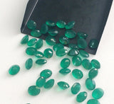 7x9mm Green Onyx Oval Cut Stone, Green Onyx Faceted Gem, Onyx Oval Cut Stones