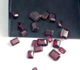 4x6mm-5x7mm Garnet Emerald Cut Gemstones, Loose Garnet Faceted Rectangle Stones
