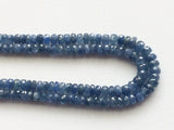 3-5.5mm Blue Sapphire Faceted Rondelles Beads, Burma Blue Sapphire Rondelle