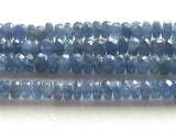 3-5.5mm Blue Sapphire Faceted Rondelles Beads, Burma Blue Sapphire Rondelle
