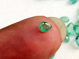 2.5x4mm - 4x6mm Emerald Stones, Natural Loose Emerald Faceted Pear Gemstone Lot