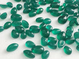 4x5mm-6x8mm Green Onyx Mix Shape Gemstone Lot, Green Onyx Plain Oval Pear Stone