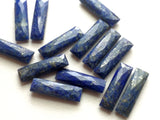 28x8mm Lapis Lazuli, Lapis Lazuli Faceted Both Side Fancy Rectangle Stones 4 Pcs