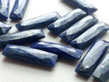 28x8mm Lapis Lazuli, Lapis Lazuli Faceted Both Side Fancy Rectangle Stones 4 Pcs