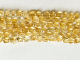 7-8 mm Citrine Step Cut Faceted Tumbles, Orange Citrine Beads, Natural Citrine