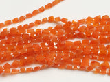 8-10 mm Carnelian Step Cut Faceted Tumbles, Orange Carnelian Beads For Jewelry