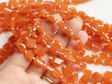 8-10 mm Carnelian Step Cut Faceted Tumbles, Orange Carnelian Beads For Jewelry