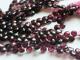 7.5-8 mm Natural Garnet Faceted Heart Beads, Garnet Beads, Garnet Faceted Heart