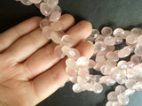 11 mm Rose Quartz Beads Faceted Heart Beads, Rose Quartz Briolettes, Rose Quartz