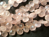 11 mm Rose Quartz Beads Faceted Heart Beads, Rose Quartz Briolettes, Rose Quartz