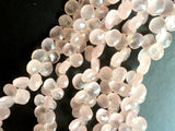 11 mm Rose Quartz Beads Faceted Heart Beads, Rose Quartz Briolettes, Rose Quartz