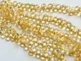 7.5 mm Citrine Faceted Heart Briolettes, Natural Citrine Beads for Jewelry