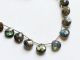 13-14 mm Labradorite Faceted Heart Bead, Labradorite Fire Gem Stone, Labradorite