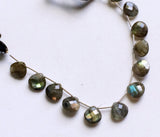 13-14 mm Labradorite Faceted Heart Bead, Labradorite Fire Gem Stone, Labradorite