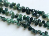 6x8mm Emerald Faceted Pear Beads, Natural Emerald Pear Briolettes, Original