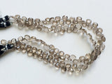 8-10 mm Smoky Quartz Faceted Heart Briolette, Smoky Quartz Briolette Beads