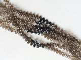 5x7 mm Smoky Quartz Faceted Pear Briolette, Smoky Quartz Briolette Beads, Shaded