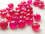 8mm Pink Chalcedony Round Faceted Stones, Loose Pink Chalcedony Double Side