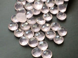10-10.5mm Rose Pink Chalcedony Faceted Round Stones Double Side Cut Gemstones