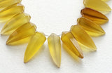 19-22 mm Yellow Chalcedony Faceted Horn Beads, Yellow Chalcedony Horns, Yellow