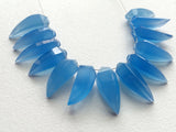 19-22 mm Blue Chalcedony Horn Beads, Blue Horn For Earrings, Blue Chalcedony