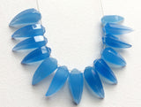 19-22 mm Blue Chalcedony Horn Beads, Blue Horn For Earrings, Blue Chalcedony