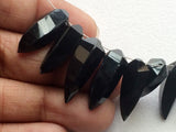 19-23 mm Black Chalcedony Faceted Horn Beads, Black Chalcedony Horn Beads
