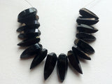 19-23 mm Black Chalcedony Faceted Horn Beads, Black Chalcedony Horn Beads