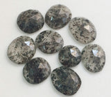 16-20mm Black Rutilated Quartz Rose Cut Cabochon, Rutile Faceted Flat Back 5 Pcs