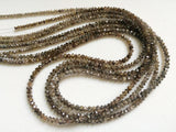 1.5-2.5mm Brown Sparkling Faceted Diamonds Beads For Jewelry (4IN To 16IN)