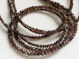 1.5-2.5mm Red Brown Faceted Diamond Rondelle Beads Red Brown Sparkling Diamonds
