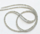 1.5-2.5mm White Gray Sparkling Diamonds, Faceted Diamond Saucer / Thali Beads
