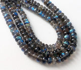 7-8.5mm Labradorite Plain Rondelles, Natural Labradorite Plain Bead, Flashy Blue