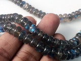 7-8.5mm Labradorite Plain Rondelles, Natural Labradorite Plain Bead, Flashy Blue