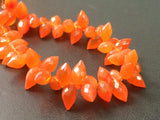 5x9 mm-7x14 mm Carnelian Bead, Carnelian Faceted Puffed Marquise Bead, Carnelian