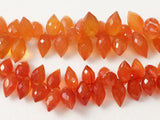 5x9 mm-7x14 mm Carnelian Bead, Carnelian Faceted Puffed Marquise Bead, Carnelian