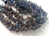 6x9 mm Labradorite Faceted Tear Drop Beads, Labradorite Fire Gem Stone