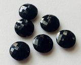 14mm Each Black Onyx Faceted Round Gemstones, 5 Pcs Double Side Cut Black Onyx