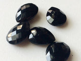 12.5x17.5mm Black Onyx Faceted Pear Gemstones, Black Double Side Cut Gems, 5 Pcs
