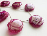 26-35 mm Pink Solar Quartz, 7Pcs Solar quartz Beads, Stalactite Slice, Natural