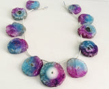 20-28 mm Solar Quartz Beads, Drilled Stalacite Slices, Shaded Blue & Pink Solar