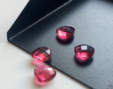 10mm Ruby Pink Colored Quartz, Faceted Ruby Pink Hydro Quartz Heart Shaped