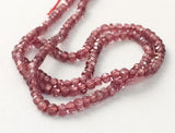 3mm Garnet Faceted Beads, Garnet Faceted Rondelle Beads, 13 Inch Natural Garnet