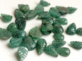 7-11mm Emerald Leaf Cabochons, Green Emerald Hand Carved Loose Gemstones