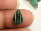 7mm - 11mm Emerald Leaf Cabochon, Green Emerald Hand Carved Loose Gemstones